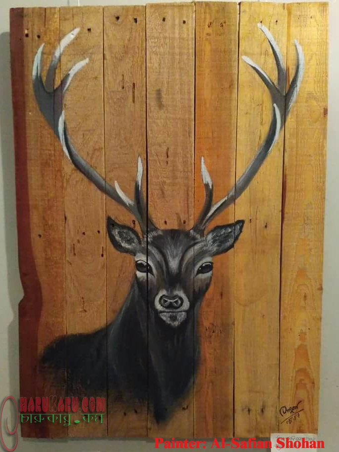 CharuKaru Painting (Antlered Deer)