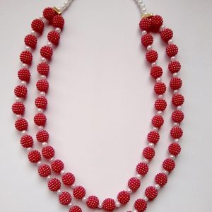 Handmade Ladies Jewelry (Red Pearl Locket)